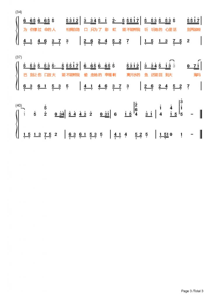抖音热歌《气象站台》 钢琴谱-当天空突然断了层刮起了风