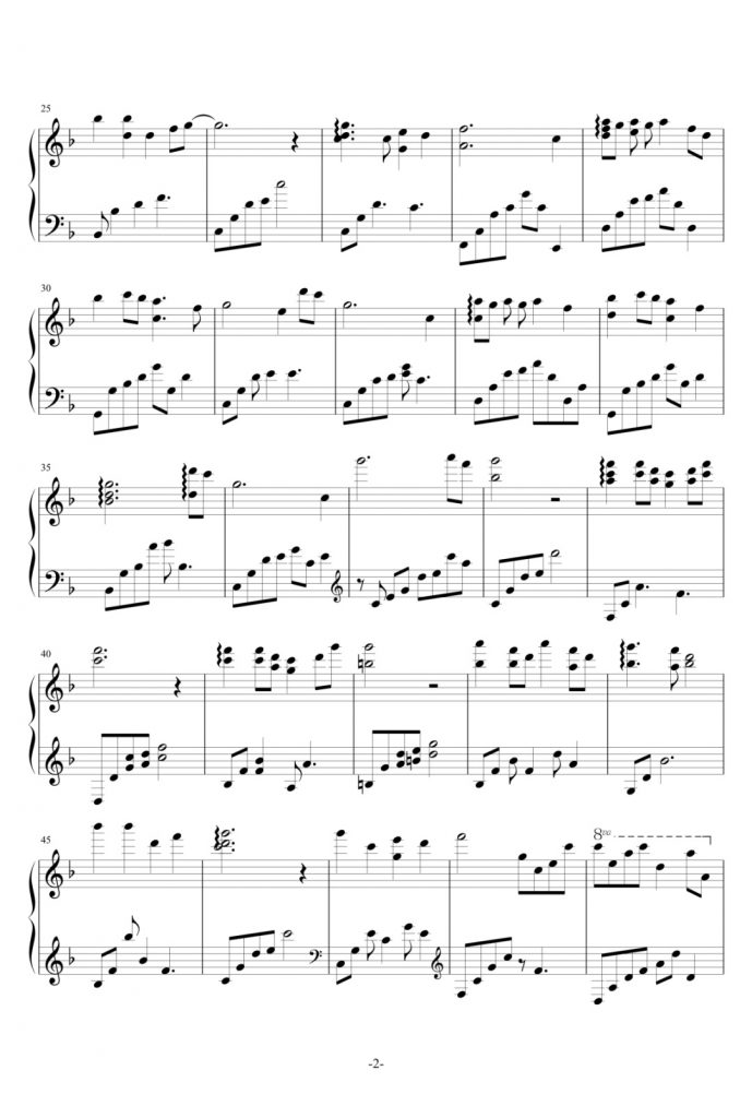 但愿人长久 钢琴五线谱-王菲&邓丽君经典歌曲