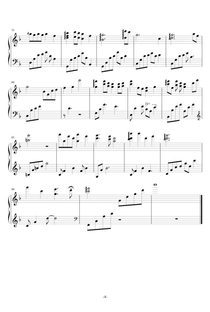 但愿人长久 钢琴五线谱-王菲&邓丽君经典歌曲