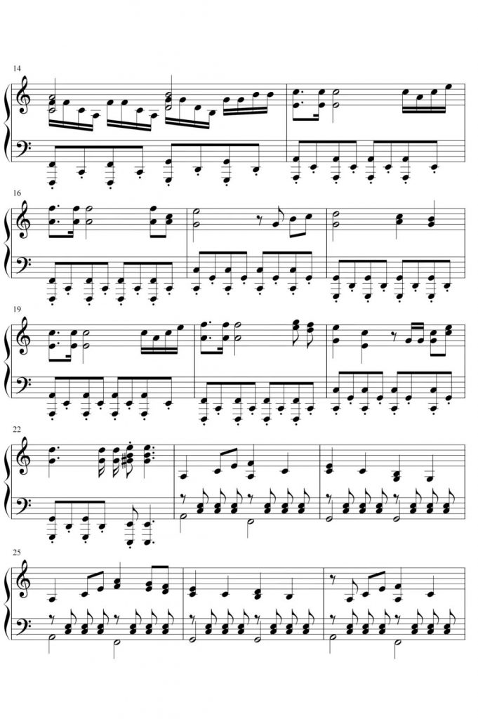 钢铁洪流进行曲 钢琴五线谱