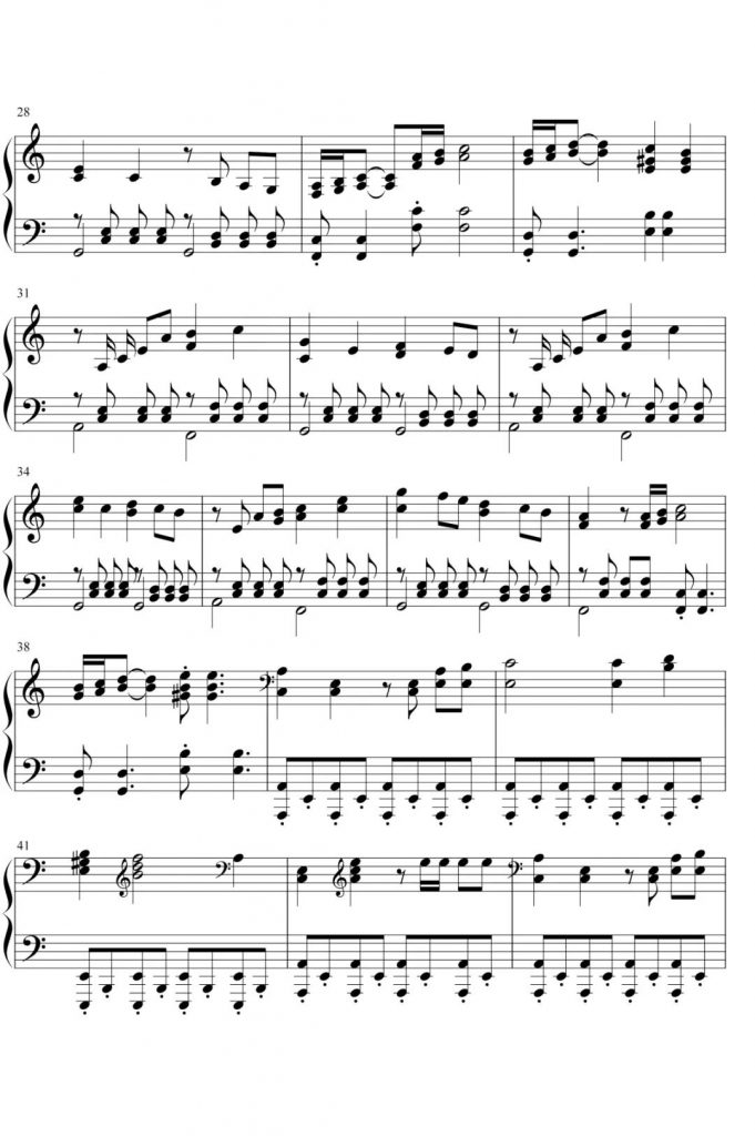 钢铁洪流进行曲 钢琴五线谱