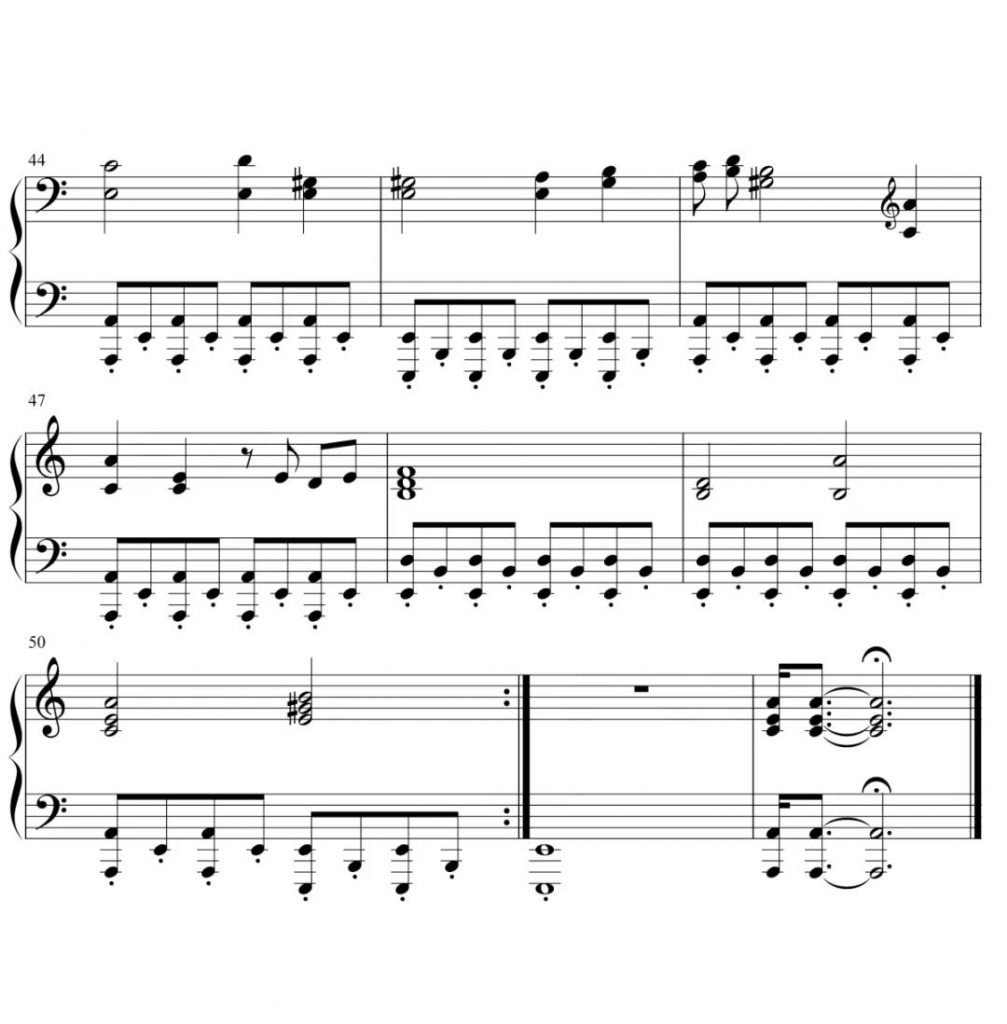 钢铁洪流进行曲 钢琴五线谱