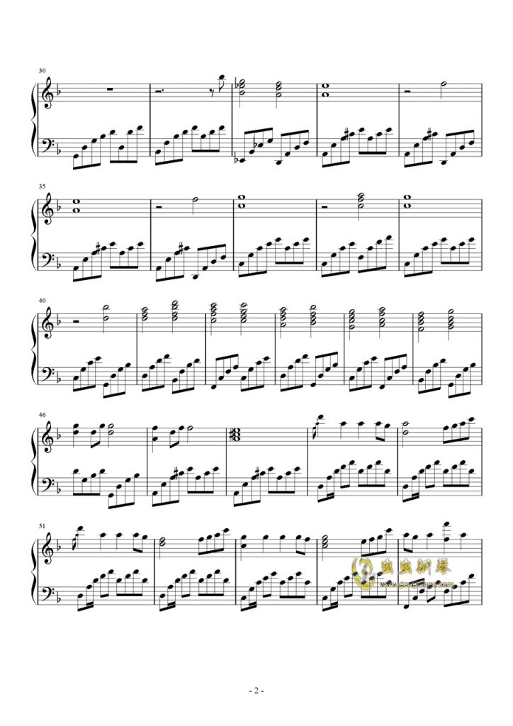 Star Sky 钢琴五线谱 - 抖音热歌