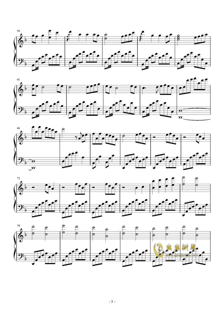 Star Sky 钢琴五线谱 - 抖音热歌