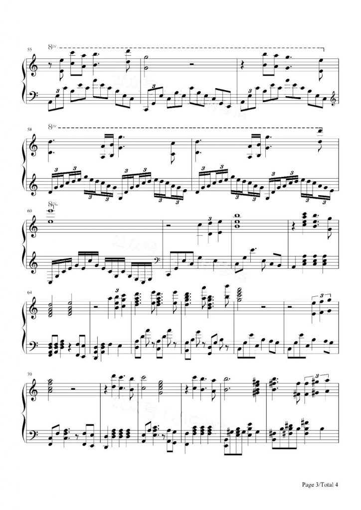 Somewhere In Time 钢琴五线谱