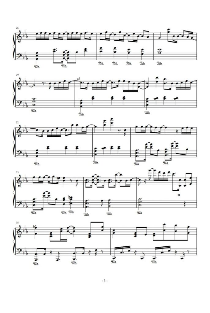 下潜 钢琴五线谱 - 川青/Morerare热门单曲