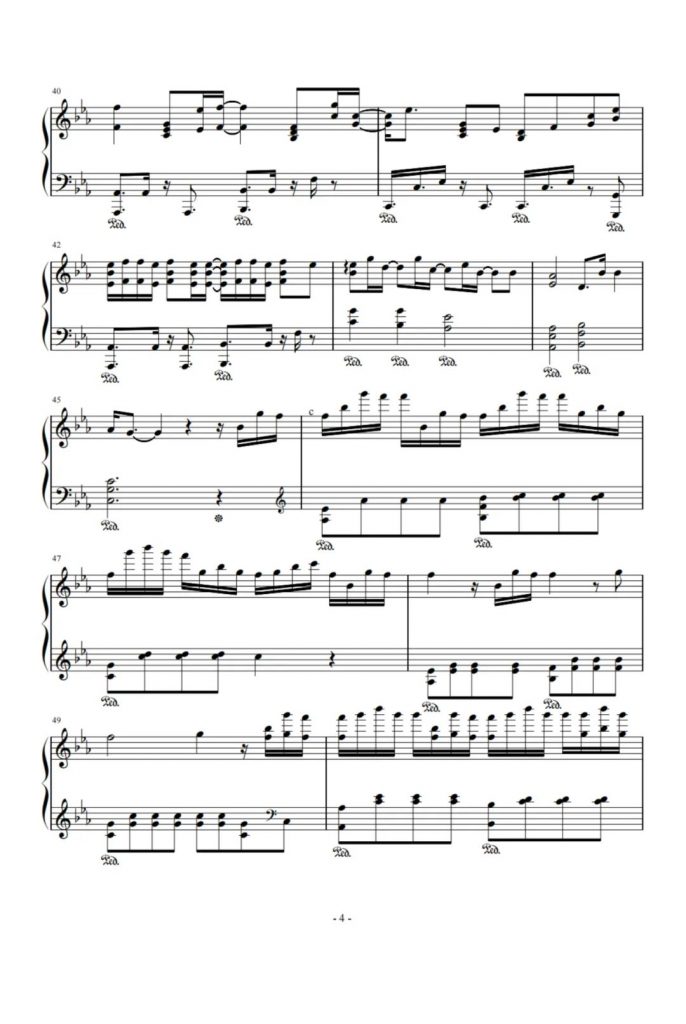 下潜 钢琴五线谱 - 川青/Morerare热门单曲