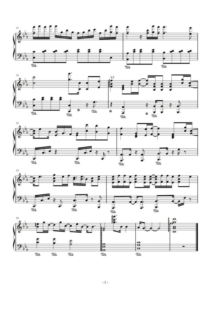 下潜 钢琴五线谱 - 川青/Morerare热门单曲