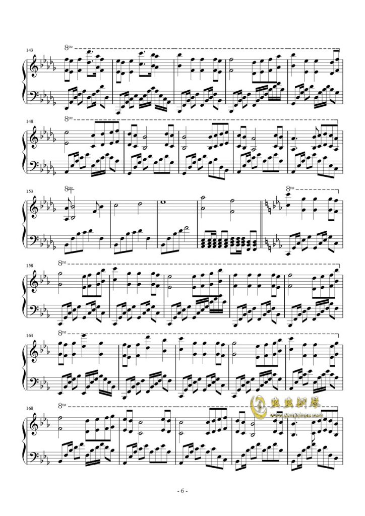 Star Sky 钢琴五线谱 - 抖音热歌