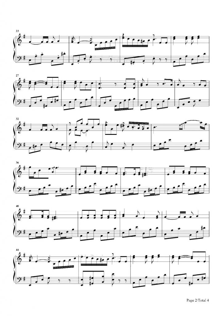  全世界谁倾听你 钢琴五线谱《从你的全世界路过》插曲 - 林宥嘉