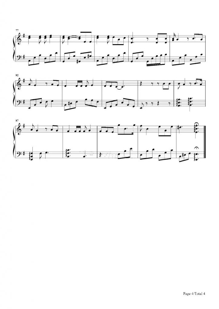  全世界谁倾听你 钢琴五线谱《从你的全世界路过》插曲 - 林宥嘉