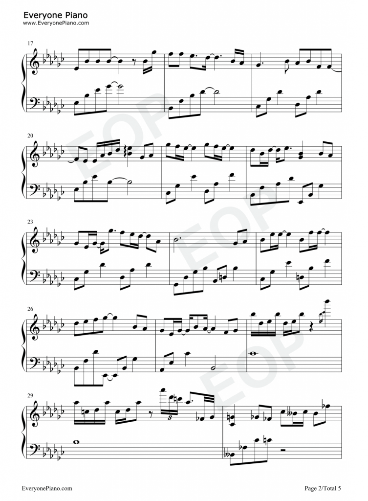 梦华 钢琴五线谱 - 《梦华录》片头曲 - 摩登兄弟刘宇宁