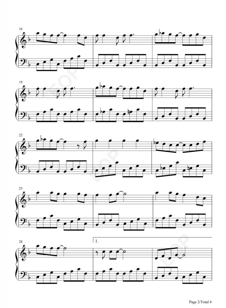 彩虹的微笑 钢琴五线谱