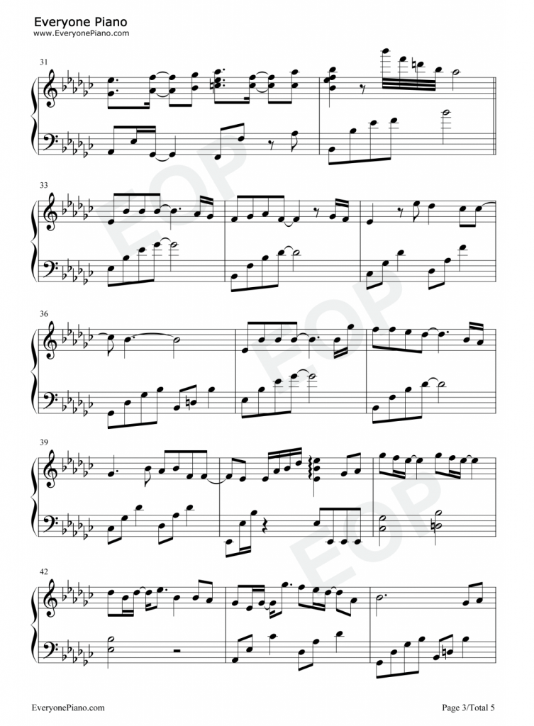 梦华 钢琴五线谱 - 《梦华录》片头曲 - 摩登兄弟刘宇宁