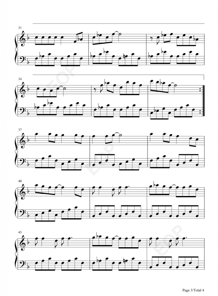 彩虹的微笑 钢琴五线谱