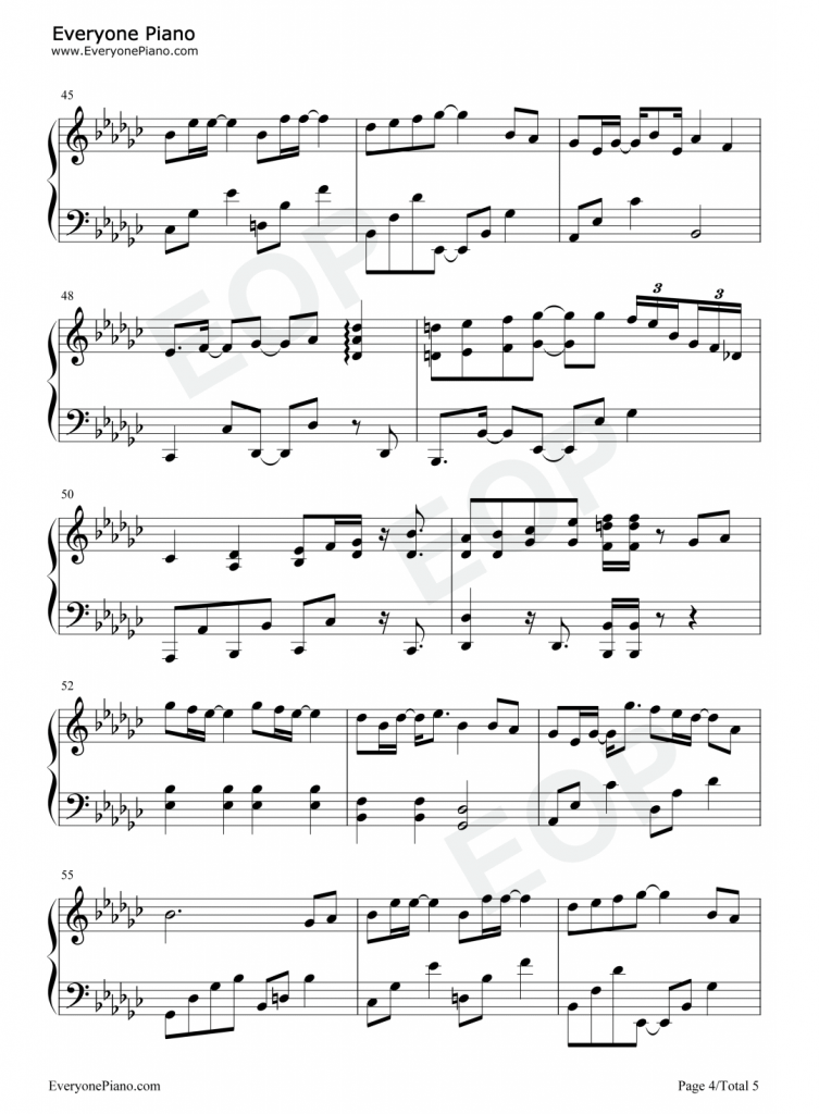 梦华 钢琴五线谱 - 《梦华录》片头曲 - 摩登兄弟刘宇宁