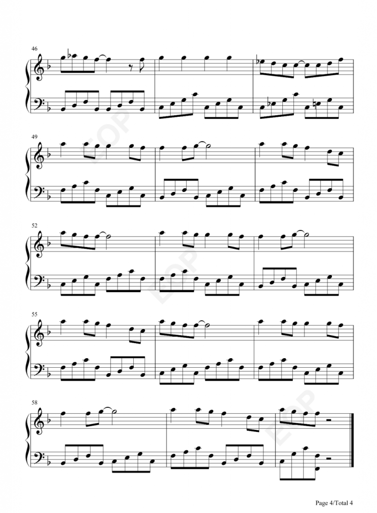 彩虹的微笑 钢琴五线谱