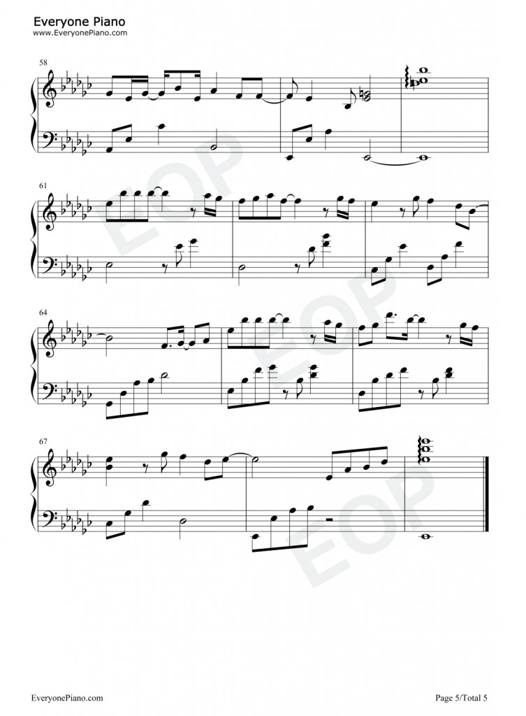 梦华 钢琴五线谱 - 《梦华录》片头曲 - 摩登兄弟刘宇宁