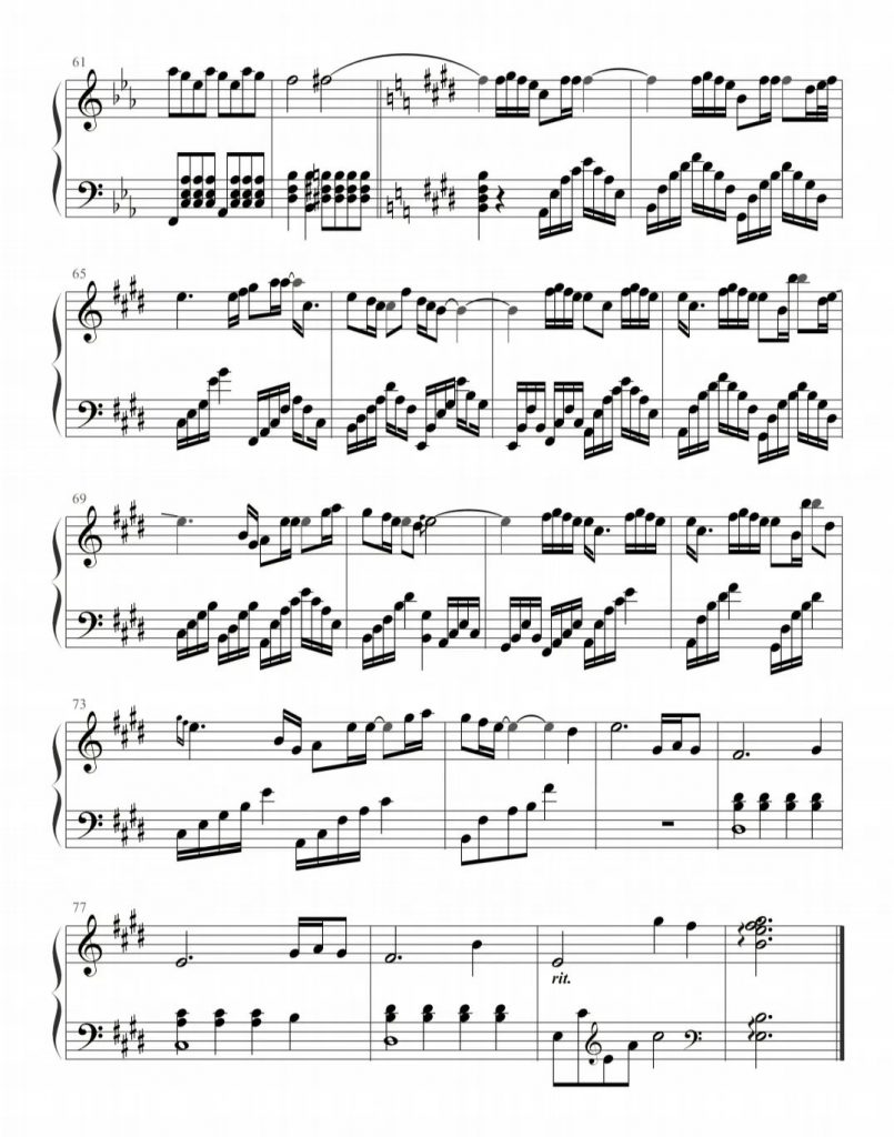 修炼爱情 钢琴五线谱 - 林俊杰