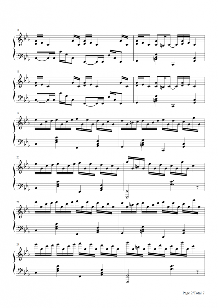 克罗地亚狂想曲 钢琴谱