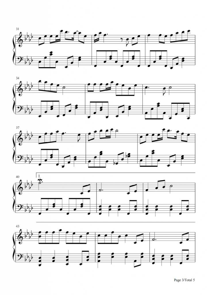 站在草原望北京 钢琴谱