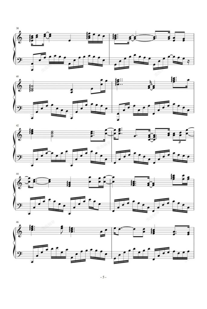 一生所爱 钢琴曲谱 -周星驰经典电影《大话西游》片尾曲