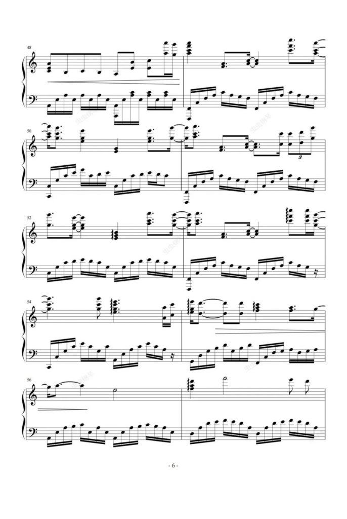 一生所爱 钢琴曲谱 -周星驰经典电影《大话西游》片尾曲