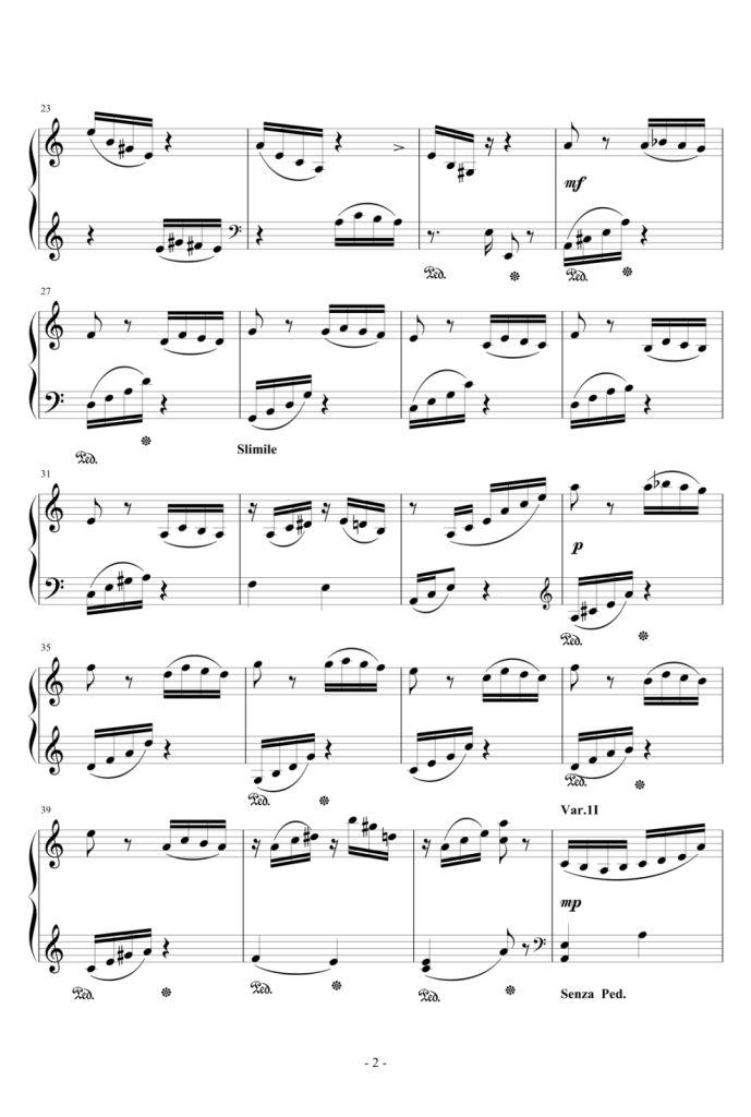 帕格尼尼主题变奏曲 钢琴谱-别尔科维奇