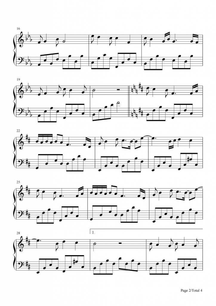 星辰大海 钢琴谱