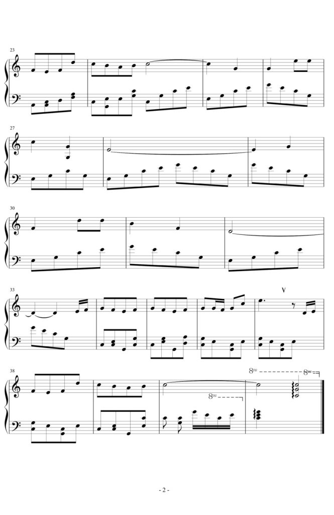 蓝精灵之歌 钢琴曲谱