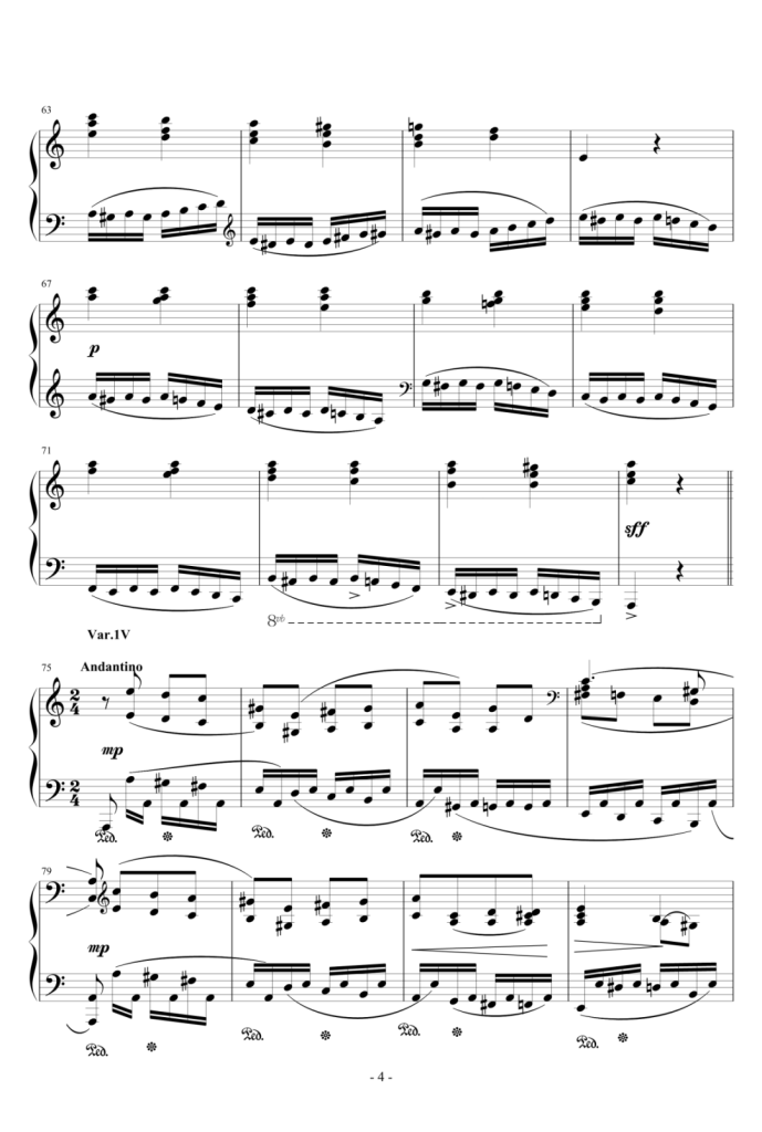 帕格尼尼主题变奏曲 钢琴谱-别尔科维奇