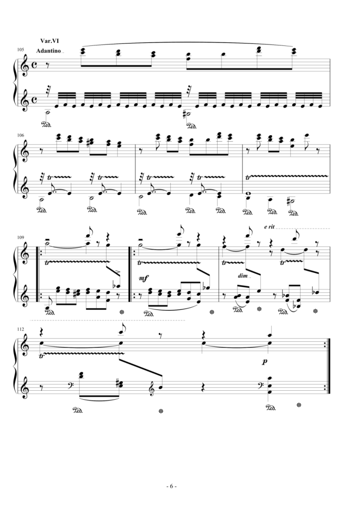 帕格尼尼主题变奏曲 钢琴谱-别尔科维奇