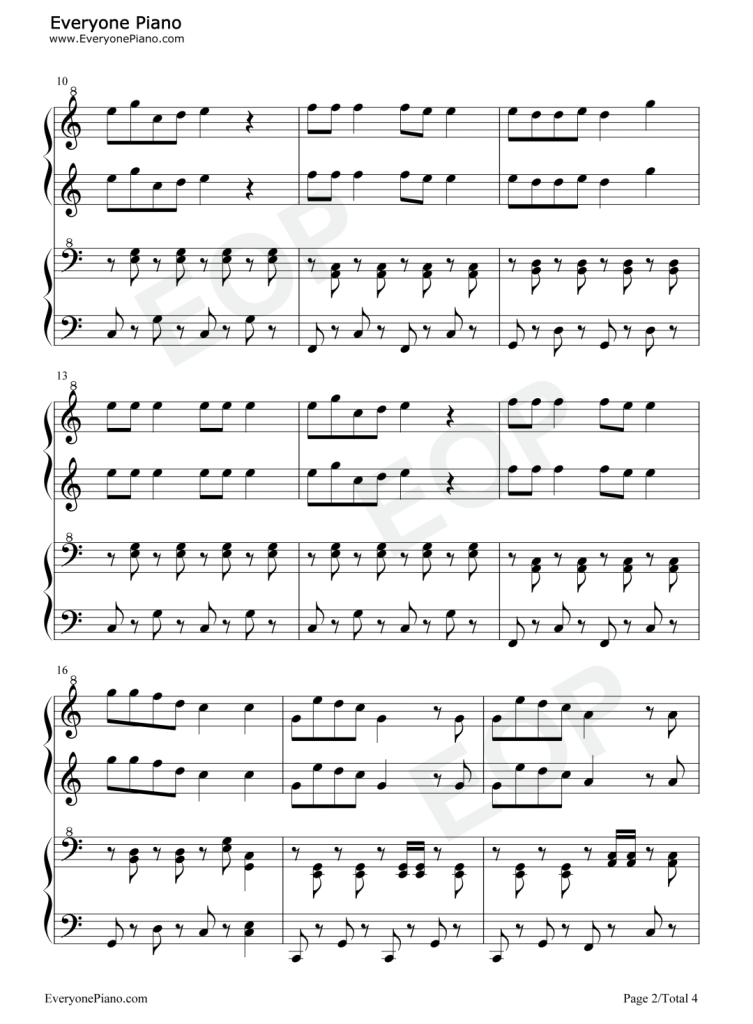 铃儿响叮当 Jingle Bells 钢琴四手联弹谱