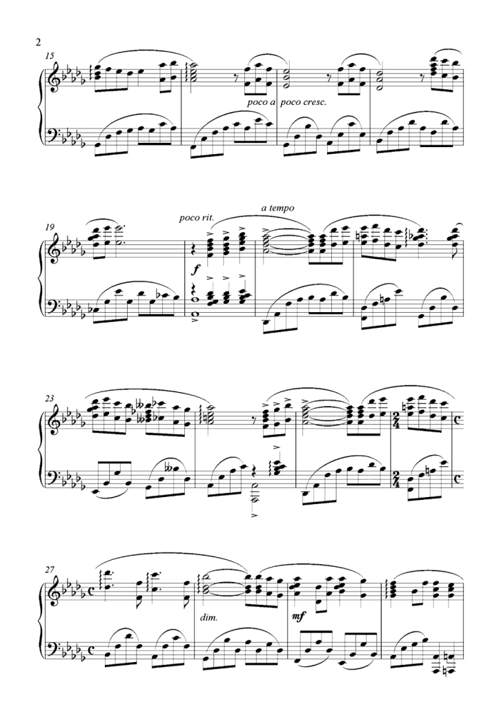 Ashitaka and San 钢琴曲谱-《幽灵公主》经典配乐 -久石让