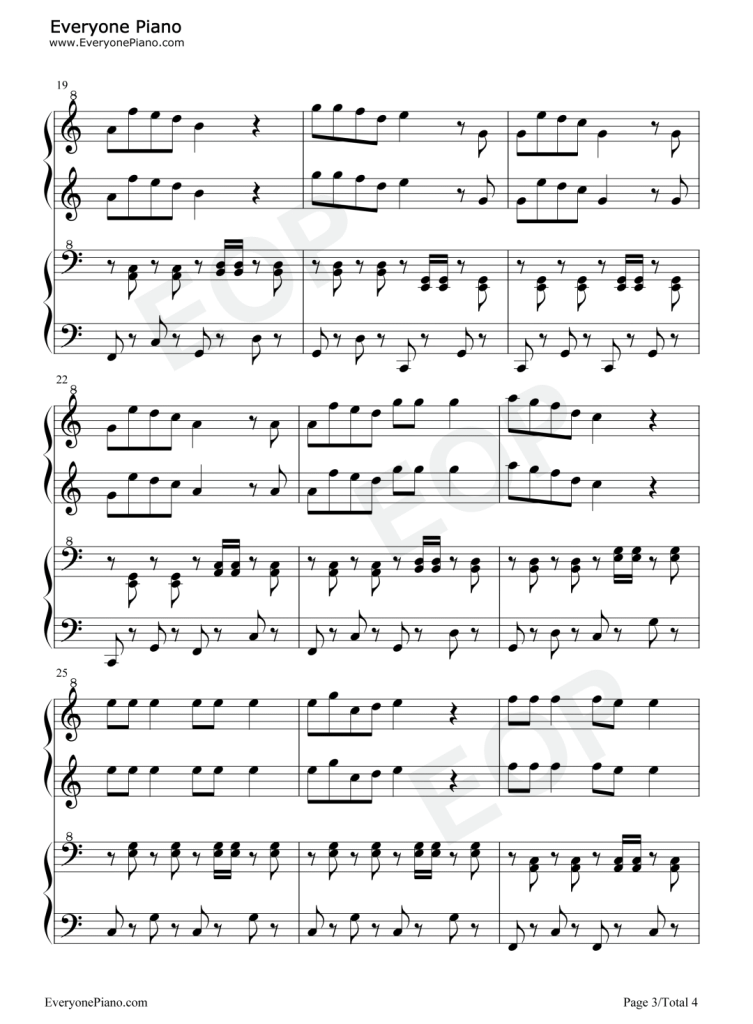 铃儿响叮当 Jingle Bells 钢琴四手联弹谱