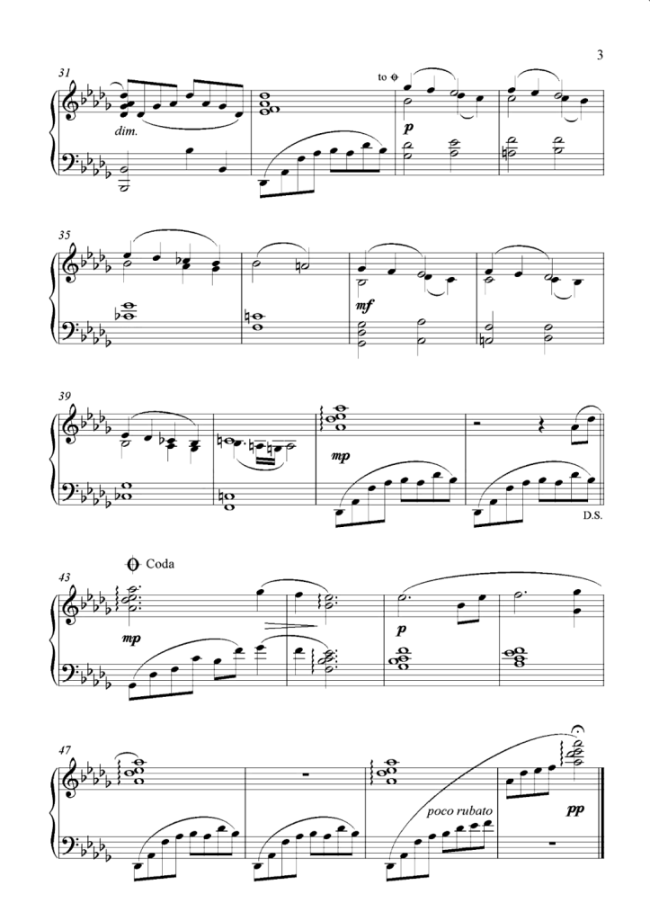 Ashitaka and San 钢琴曲谱-《幽灵公主》经典配乐 -久石让