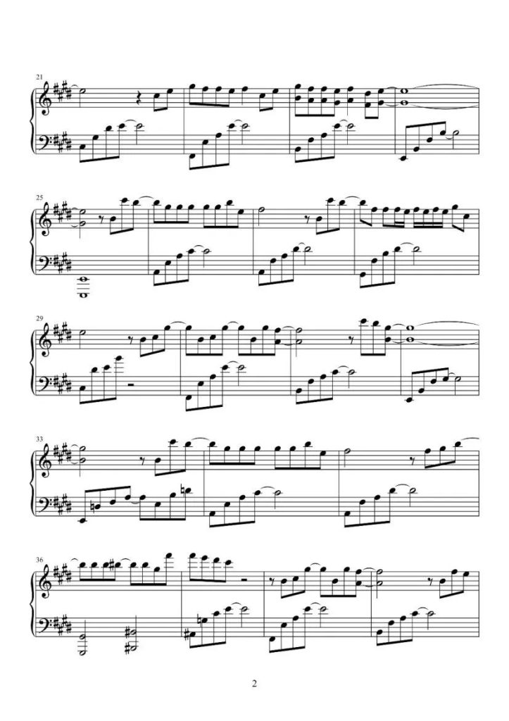 爱，存在 钢琴谱 -《流星花园》电视剧插曲 -魏奇奇