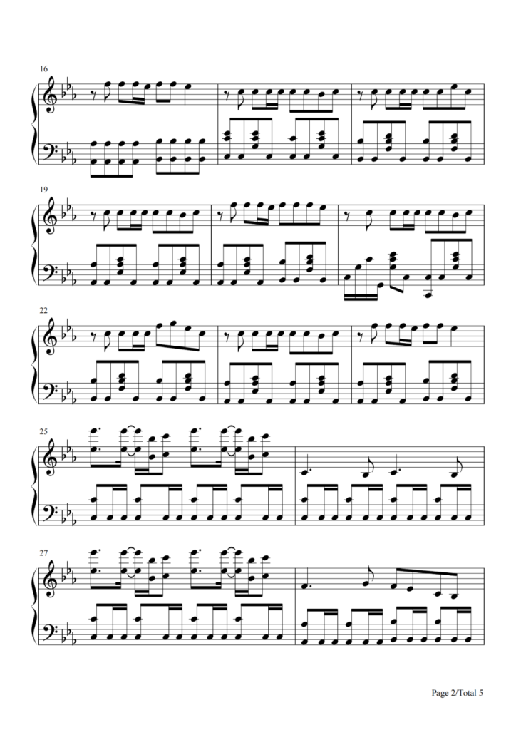 Relics 遗迹 钢琴谱 - 3D跑酷游戏《滚动的天空》背景音乐