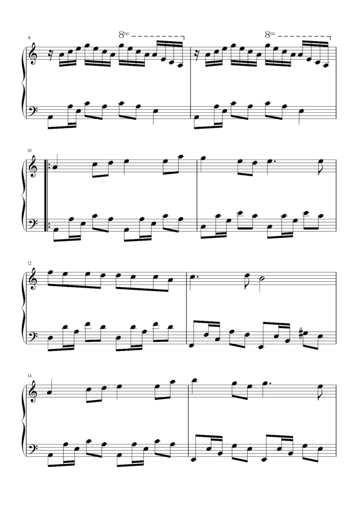 漫步人生路 钢琴曲谱 - 抖音热歌