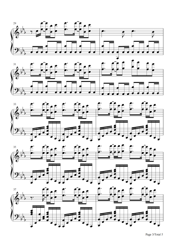 Relics 遗迹 钢琴谱 - 3D跑酷游戏《滚动的天空》背景音乐