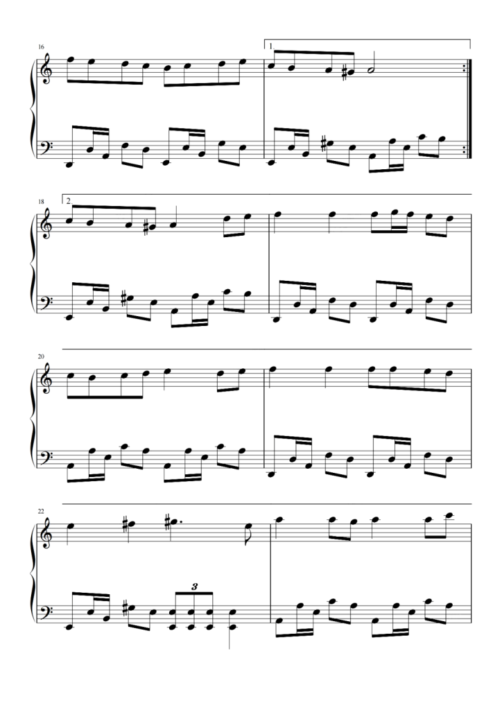 漫步人生路 钢琴曲谱 - 抖音热歌