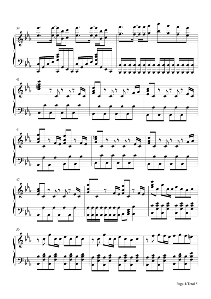 Relics 遗迹 钢琴谱 - 3D跑酷游戏《滚动的天空》背景音乐