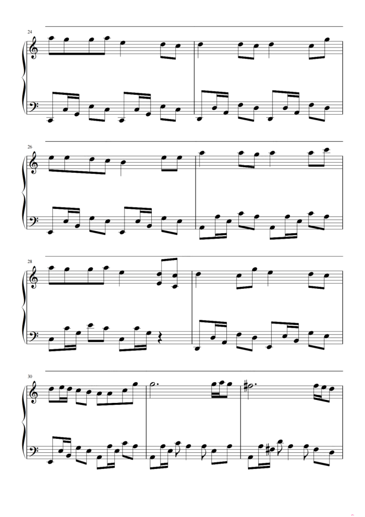 漫步人生路 钢琴曲谱 - 抖音热歌