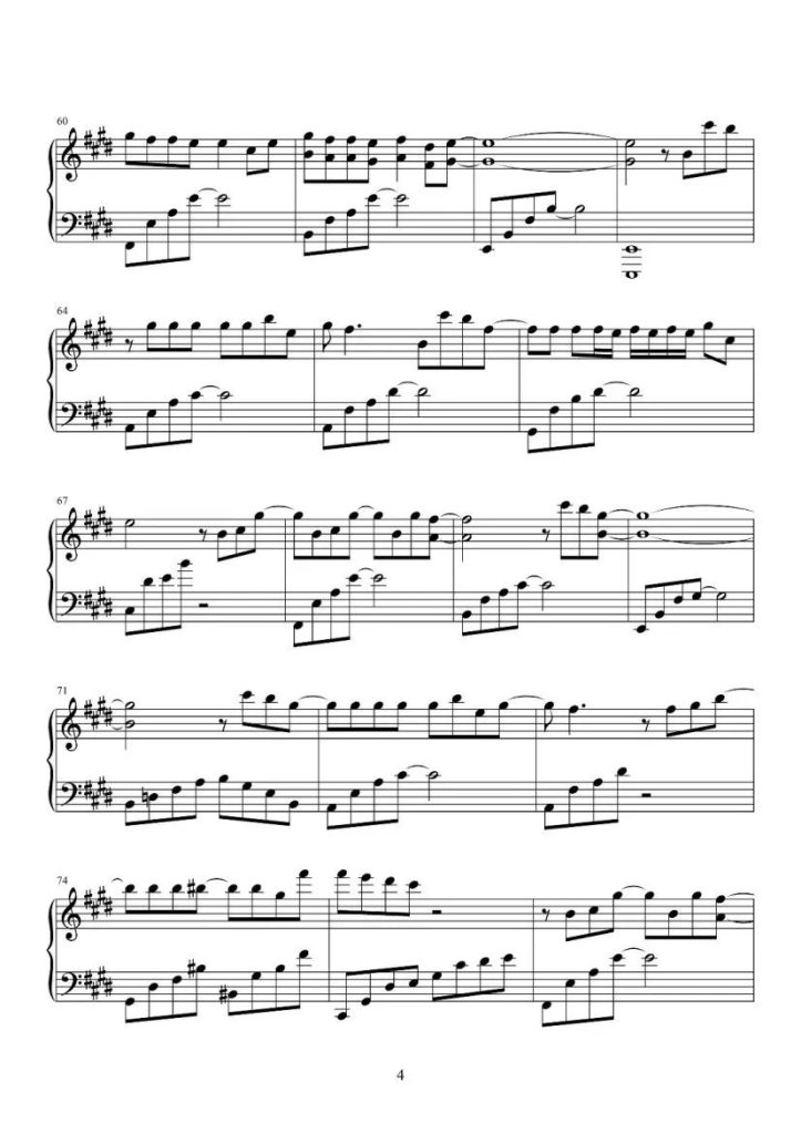 爱，存在 钢琴谱 -《流星花园》电视剧插曲 -魏奇奇