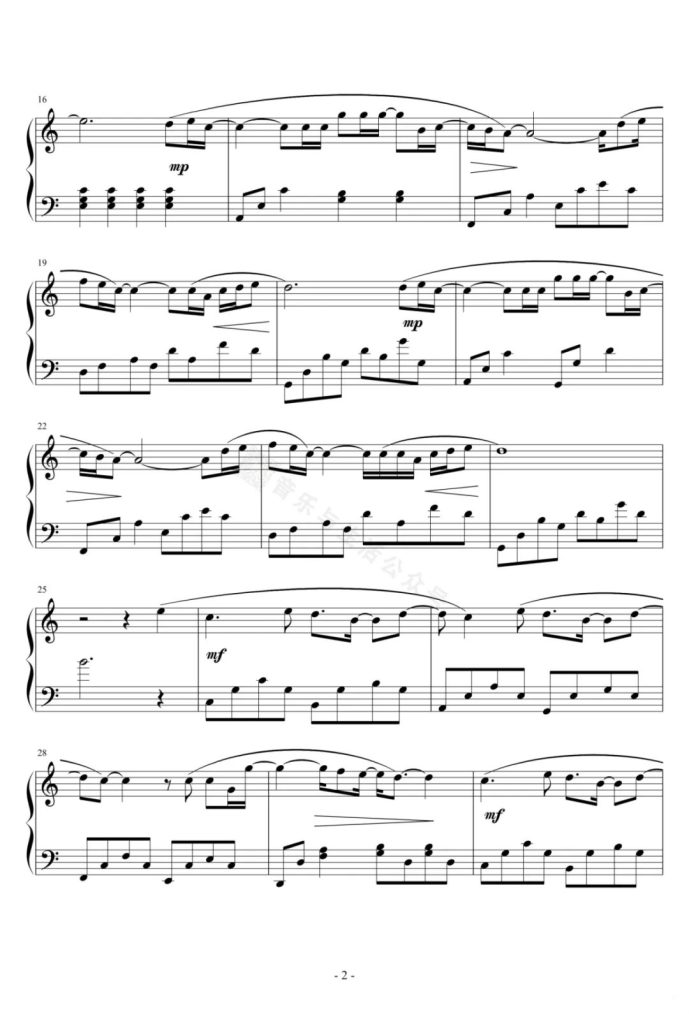 当我们一起走过 钢琴谱 - 苏打绿