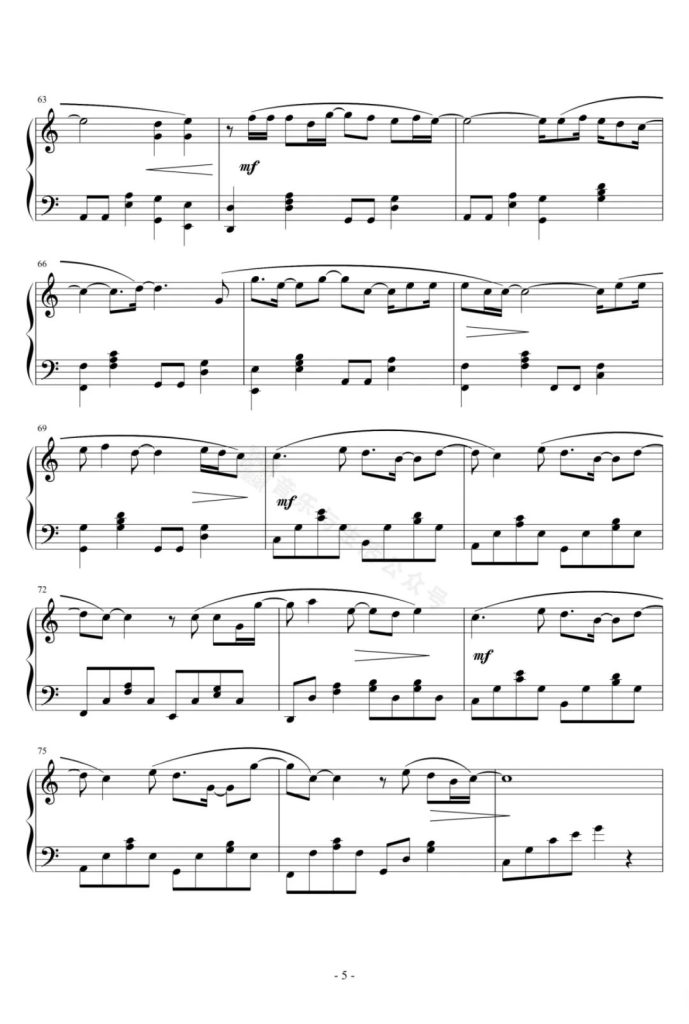 当我们一起走过 钢琴谱 - 苏打绿