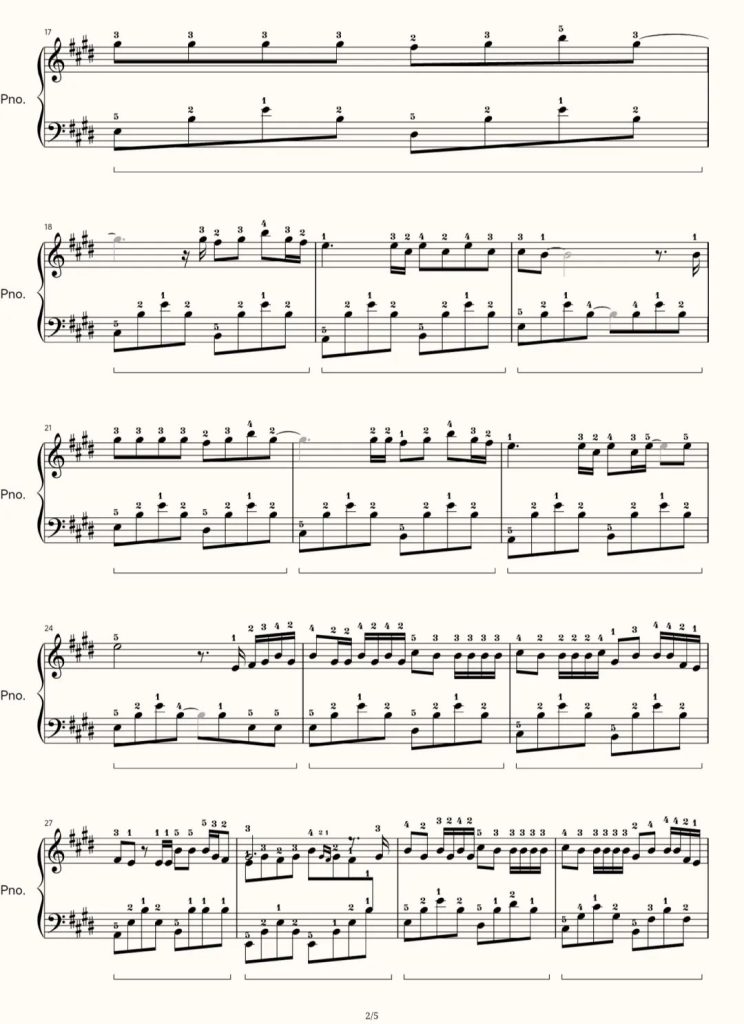 我记得 钢琴曲谱 五线谱 带指法- 赵雷