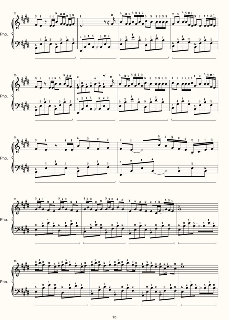 我记得 钢琴曲谱 五线谱 带指法- 赵雷