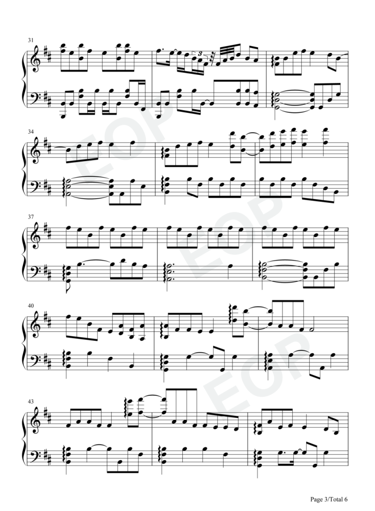 精卫 钢琴曲谱 - 30年前50年后