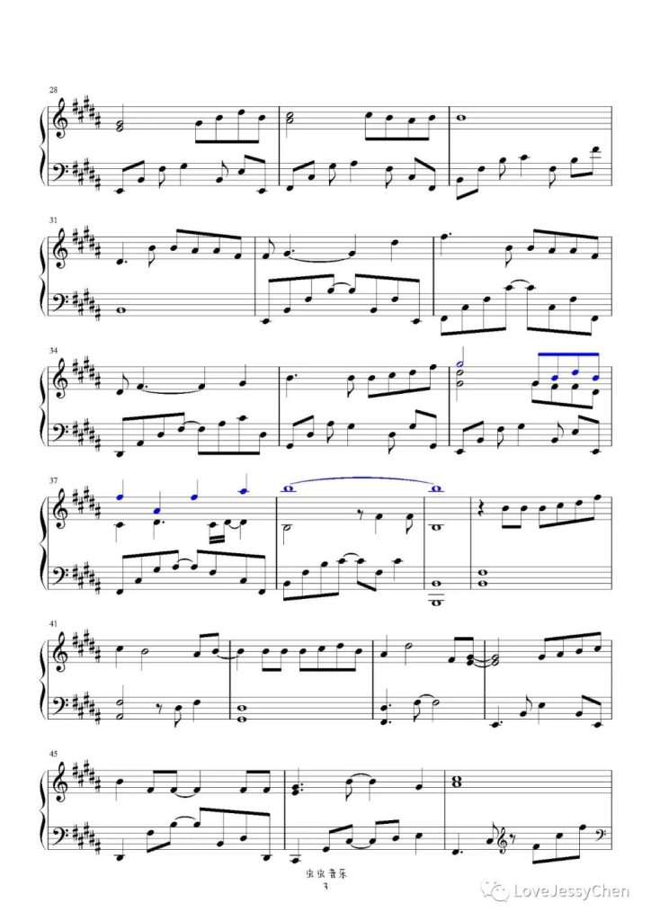  最美的瞬间 钢琴曲谱 - 小阿七